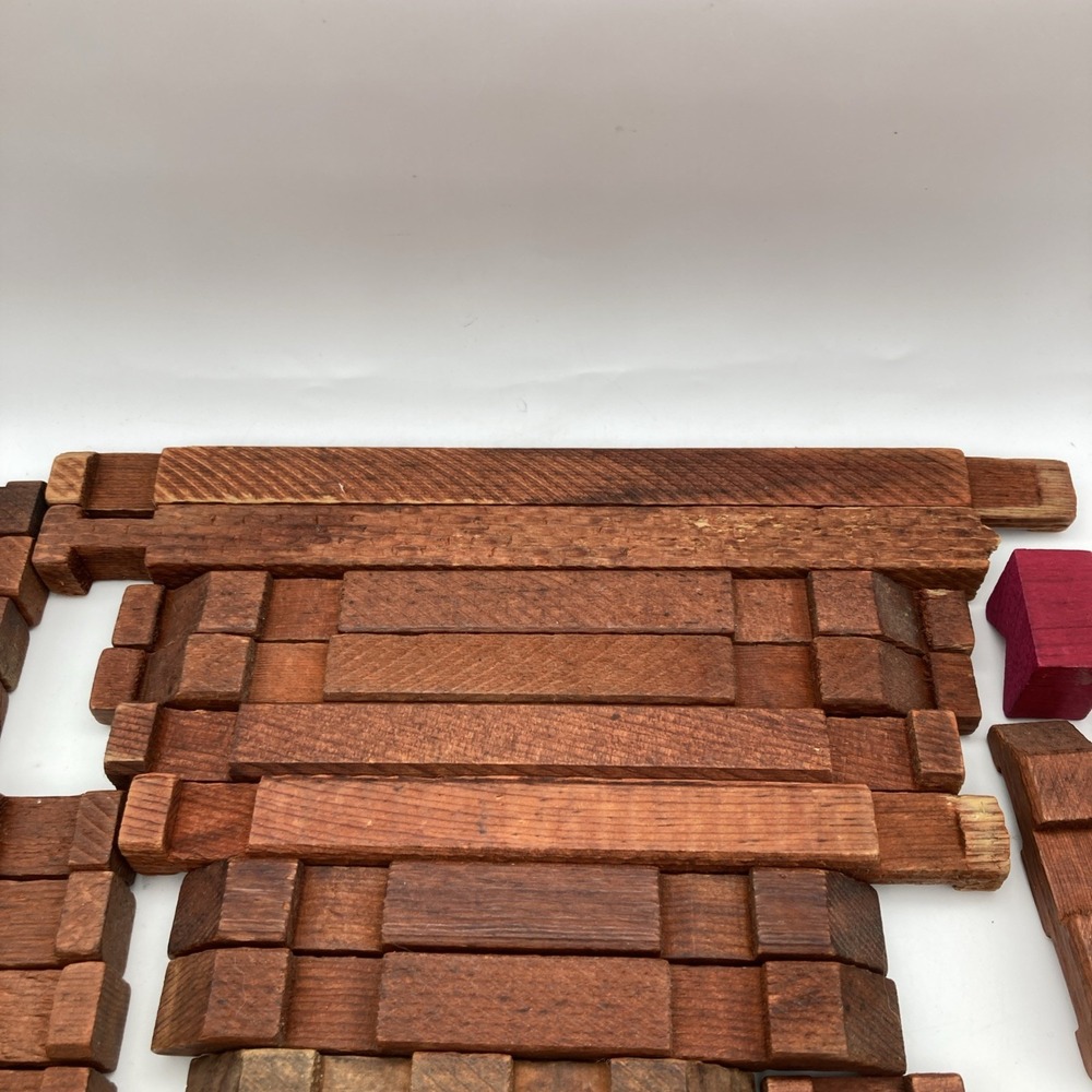 Vintage Balsam Original Hewn Square American Logs Set No. 815 68 Pieces - Picture 7 of 16